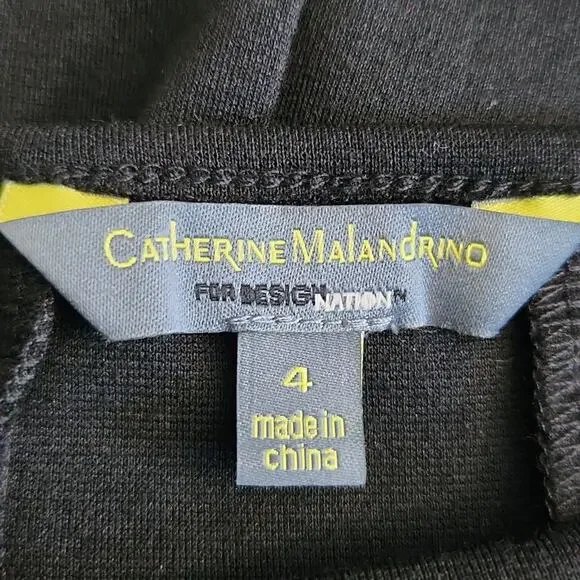 Catherine Malandrino Dress Size 4 Black Lace Long Sleeves Fit & Flare - Picture 8 of 9